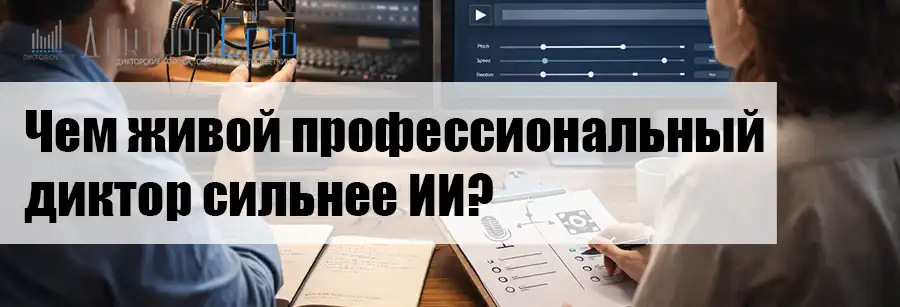 Преимущества диктора в сравнении с ИИ озвучкой.