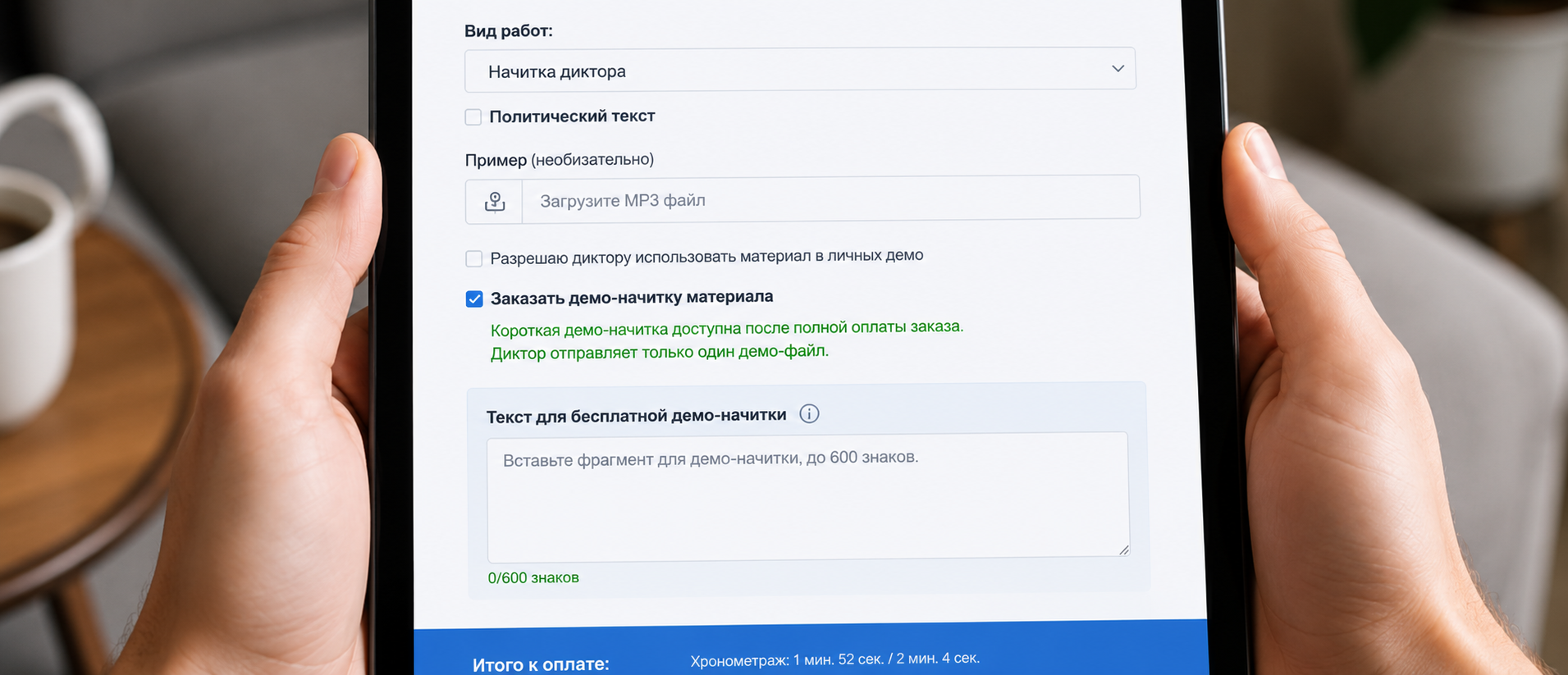 Бесплатная демо-начитка